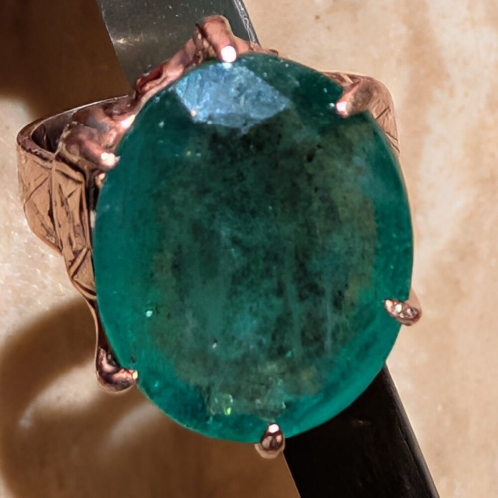 Mt St Helens Stone Ring set in Rose Gold Victorian Setting  Size 5 - Picture 4 of 5